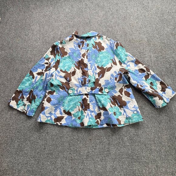 Kim Rogers Jacket Womens Large‎ Floral Linen Blazer Multicolor Cottagecore - Picture 4 of 13